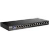 ZYXEL Switch Ethernet 16 Porte | Unmanaged | Gigabit | GS1100-16ES | 16x Porte GbE, Controllo DIP Switch, Senza Ventola, Design Sottile, Kit di Montaggio a Parete Incluso