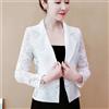 polyester Giacca Blazer Cardigan In Pizzo Per Donne Con Dettagli A Rete