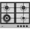 BEKO HIAW64225SXE PIANO COTTURA 60 CM INOX 4F COM. FR. GRIGLIE GHISA