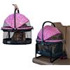 Pet Gear No-Zip View 360 Pet Carrier & Car Seat con Booster Seat Frame per cani e gatti di piccola taglia, ventilazione a rete, ingresso a pulsante, senza attrezzi, fiore