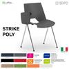 SEIPO STRIKE POLY SP0012C Sedia IMPILABILE 4 gambe acciaio cromato seduta monoscocca in polypropylene bracciolo tavoletta SEIPO