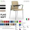 SEIPO FLAG SOFT FL0048C Sedia 4 gambe acciaio cromato schienale seduta imbottita con braccioli e tavoletta SEIPO TESSUTO V
