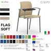 SEIPO FLAG SOFT FL0048N Sedia 4 gambe acciaio nero schienale seduta imbottita con braccioli e tavoletta SEIPO TESSUTO V