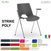 SEIPO STRIKE POLY SP0011C Sedia IMPILABILE 4 gambe in acciaio cromato schienale seduta monoscocca in polypropylene braccioli SEIPO
