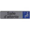 Exacompta - Ref. 67167E - 1 cartello adesivo per porta Sala d'attesa - Cartello da parete con stampa di segnaletica - Su tutti i supporti - Look alluminio spazzolato - Dimensioni : 16,5 x 4,4 cm