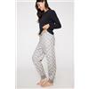 Tezenis Jogger In Cotone Pesante Stampato Donna Grigio