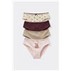 Tezenis 4 Paia Slip Bimba In Cotone Stampato Bambina Rosa