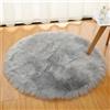 DQMEN Faux pelliccia di agnello di pecora tappeto,Pelliccia sintetica Tappeto vello di pecora (grigio, 60 X 60 CM)