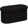 Bonlife Scatola Portaoggetti Ottomana Pieghevole, Sgabello Pouf Boucle, Panca Portaoggetti Fine Letto, Poggiapiedi per Soggiorno, Camera da Letto, 76x38x38cm, Nero