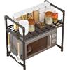 Generic Mensola per forno a microonde, con ganci, organizer multiuso, vassoio da cucina portatile, supporto | Ganci per forno a microonde per uso esterno da tavolo
