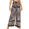 Nuofengkudu Petite Pantaloni Larghi Bohemien Stampa Estate Vita Alta Rayon Leggero Motivi Hippy Chic Palazzo Viaggi Spiaggia Taglia Piccola