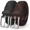 WERFORU Cintura elastica in tessuto intrecciato, unisex, 2 pezzi, per uomo e donna