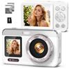 Hoorola Fotocamera digitale 5K con messa a fuoco automatica, fotocamera da 80 MP per YouTube, fotocamera Vlogging a doppio schermo per viaggi, zoom 18x, fotocamera compatta per principianti e