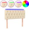 vidaXL Testiera LED Crema 100x7x78/88 cm Tessuto