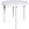 Dmora - Tavolo da Esterno Firenze, Tavolo Rotondo, Tavolo da Giardino Multiuso, 100% Made in Italy, Cm 90x90h72, Bianco