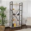 Dmora - Libreria Martone, Scaffale da ufficio, Mobile portalibri, Biblioteca, 90x34 h180 cm, Beige e Nero
