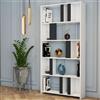 Dmora Libreria Nucleus 90x20x180h cm Bianco 4 Ripiani Installazione Libera, Biblioteca Sfumatura Colore Struttura Antracite