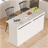 Dmora Isola da Cucina Valkor 160x60x90h cm Bianco 2 Ripiani 4 Ante, Mobile Dispensa 4 Vani