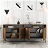 Dmora Credenza Hunor 180x35x78h cm Marrone Noce 2 Ripiani 4 Ante, Madia 6 Vani