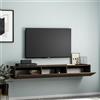 Dmora Mobile Porta TV Lamena 180x31x26h cm Marrone Noce 3 Vani 3 Ante, Apertura a Ribalta
