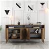 Dmora Credenza Inquill 160x35x78h cm Marrone Noce 2 Ripiani 4 Ante, Madia 6 Vani