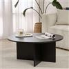 Dmora Tavolino da Salotto Morlak 90x90x40h cm Nero Forma Rotondo Materiale Piano in Legno Nobilitato, Colore Ripiano Nero