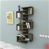 Dmora Libreria Vireon 75x21x161h cm Marrone Noce 11 Ripiani Installazione Fissaggio al Muro, Biblioteca Sfumatura Colore Struttura Noce