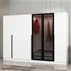 Dmora Guardaroba Grande Eclipt 270x210h cm Bianco Appendiabiti 10 Ripiani, Armadio Camera da Letto Apertura Battente