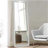 Dmora Specchio Neliar 40x105h cm Bianco Forma Rettangolare Tipologia a Terra, Colore Struttura Trasparente