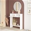 Dmora Mobile da Ingresso Koloon 80x24x90h cm Bianco Specchio Incluso Modulabile, 2 Ante