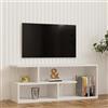 Dmora Mobile Porta TV Lulero 100x30x40h cm Bianco 2 Ripiani 4 Vani, Peso Supportato 40 kg