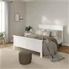 Dmora - Letto piazza e mezza Christelle, Sommier per camera da letto, Giroletto per stanza, Struttura porta materasso, 213x172 h110 cm, Bianco