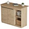 Dmora Isola da Cucina Zaneth 120x60x88h cm Marrone Rovere 2 Ripiani 4 Vani, Mobile Dispensa 2 Ante