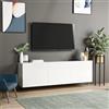 Dmora Mobile Porta TV Koteni 150x31x44h cm Bianco 3 Ante 3 Vani, Apertura Battente