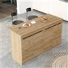 Dmora Isola da Cucina Xerion 160x60x90h cm Marrone Rovere 2 Ripiani 4 Vani, Mobile Dispensa 4 Ante