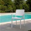 Dmora Sedia da Esterno Gorgo Bianco Una Sedia Impilabile, Made in Italy