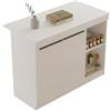 Dmora Isola da Cucina Zaneth 120x60x88h cm Bianco 2 Ripiani 2 Ante, Mobile Dispensa 4 Vani