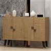 Dmora Credenza Diwo 120x30x80h cm Marrone Rovere 2 Ripiani 4 Vani, Madia 4 Ante