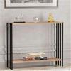 Dmora Consolle Atakoraka 90x26x74h cm Nero un Ripiano un Vano, Colore Ripiano Marrone