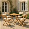 Dmora Set Salotto da Esterno Lich Marrone 4 Posti Un Tavolino, Salottino Outdoor Tavolo Tavolino Alto