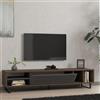 Dmora Mobile Porta TV Lulola 160x40x35h cm Nero Antracite Un Ripiano Un'anta, 5 Vani