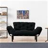 Dmora Divano Letto 2 Posti Zeeusis 155x70 cm Nero Contenitore Reclinabile, Braccioli