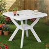Dmora Tavolo da Esterno Legnano 79x79x72h cm Bianco 4 Posti Tavolo Fisso Quadrato, Lunghezza Massima 79 cm Made in Italy