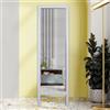 Dmora Specchio Nelili 45x145h cm Bianco Forma Rettangolare Tipologia a Terra, Colore Struttura Trasparente