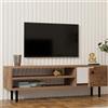 Dmora Mobile Porta TV Lumela 120x30x38h cm Marrone Rovere Un Ripiano Un'anta, 3 Vani
