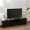 Dmora - Mobile porta TV Lovere, Credenza da soggiorno, Armadio basso per TV, Base parete attrezzata, 160x30 h42 cm, Nero