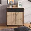 Dmora Credenza Fuhaka 80x40x90h cm Marrone Rovere Nodi un Cassetto un Ripiano, Madia Apertura Battente e Scorrevole