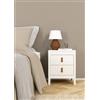 Dmora - Comodino Janette, Comò Basso, Tavolino da Notte, Mensola da Letto, 44x38 h54 cm, Bianco