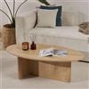 Dmora Tavolino da Salotto Orvian 120x65x40h cm Marrone Rovere Forma Ovale Materiale Piano in Legno Nobilitato, Colore Ripiano Marrone
