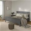 Dmora - Letto Piazza e Mezza Inaya, Sommier per Camera da Letto, Giroletto per Stanza, Struttura Porta Materasso, 211x179 h110 cm, Grigio